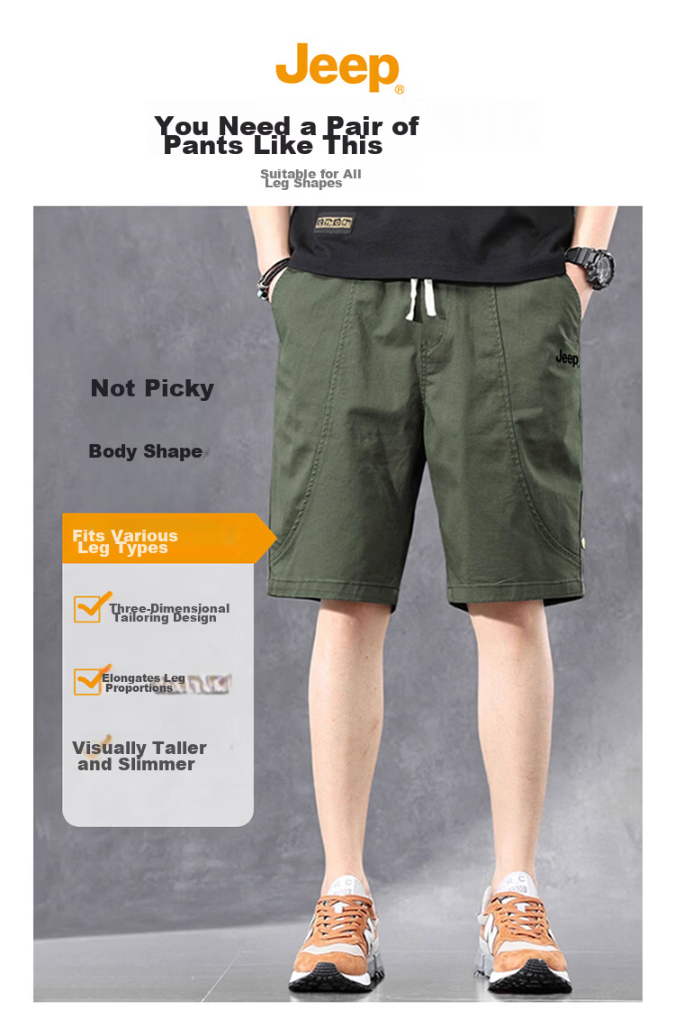 JEEP Men's Summer Loose Fit Black Cargo Shorts 3XL 2