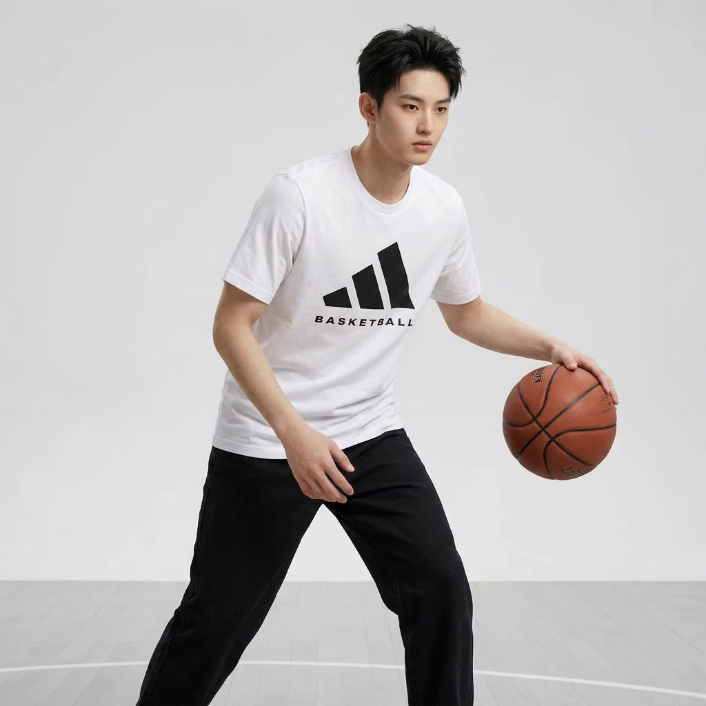 Adidas Men's Basketball Series BB FOUND TEE Short Sleeve T-Shirt KX5679 White L 5