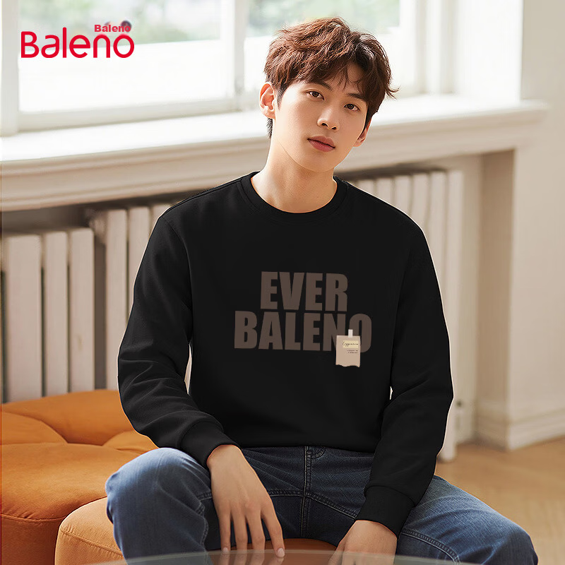 Baleno Spring Men's Crew Neck Sweatshirt New Knitted Casual Versatile Long Sleeve T-Shirt Loose Simple Fashion Couple Top