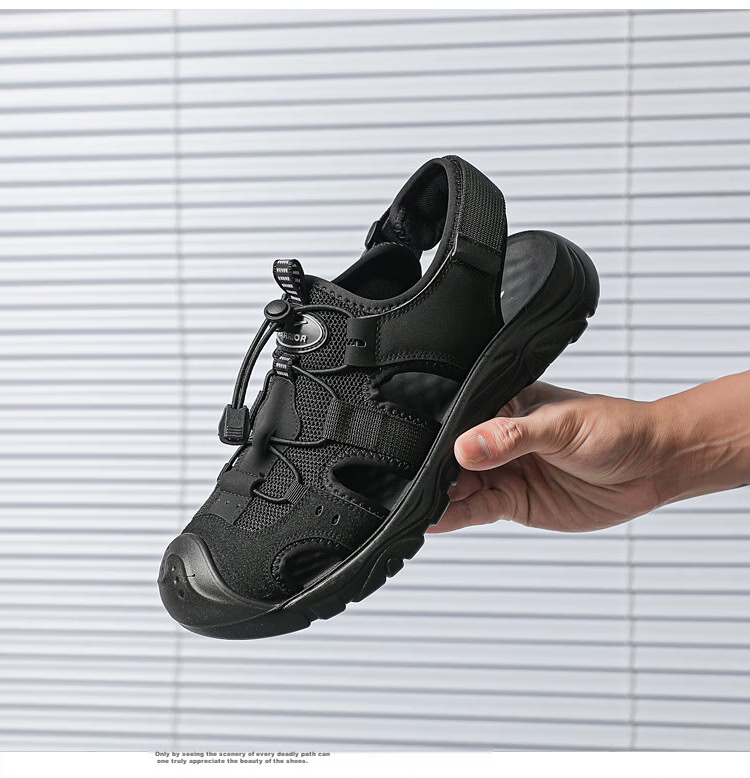 Warrior Men's Summer Outdoor Beach Sandals Versatile Breathable Slippers WSL(WZ)-1655 Black Size 40 7