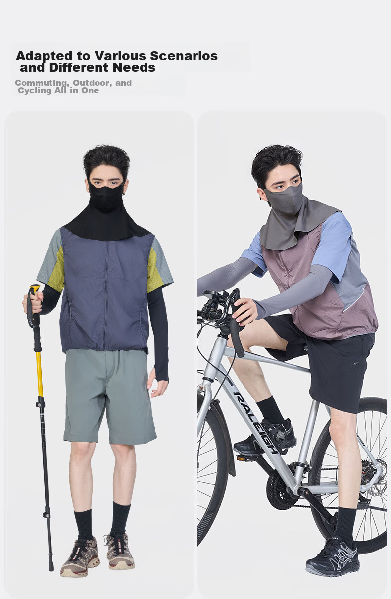 MISSION UV Ice Silk Sunscreen Face Mask for Men, Summer UV Protection Neck and Full Face Cover, Breathable Sunshade Mask for Driving and Cycling 5