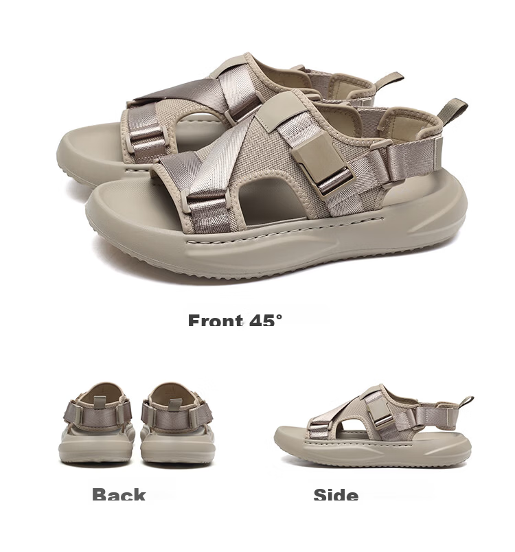 Mark Fairwhale Men's Sandals Summer 2026 New Beach Shoes Thick Sole Simple Casual Slippers Outdoor Black Size 41 8