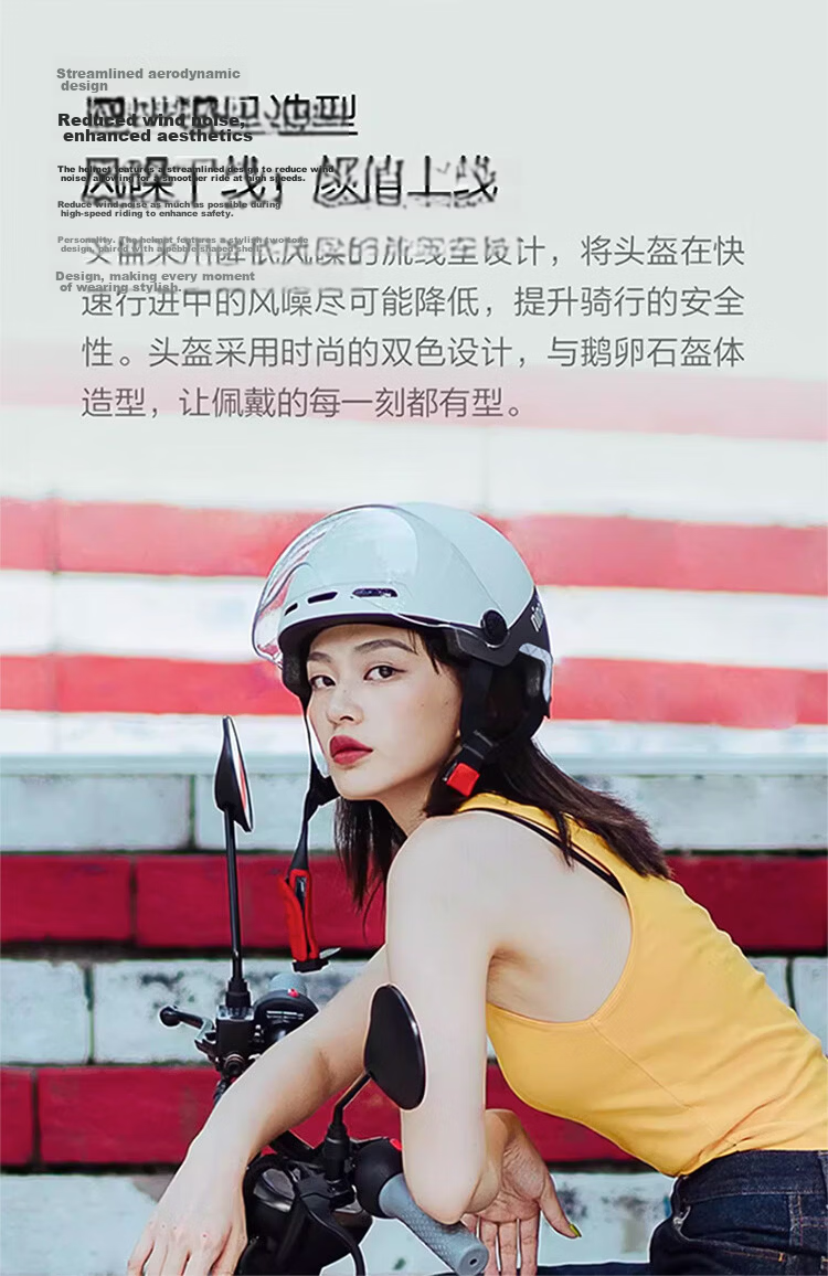 Ninebot Electric Scooter Helmet 3C Certified Motorcycle Helmet Unisex Lightweight Half Helmet Sun Protection Safety Cap White M 4