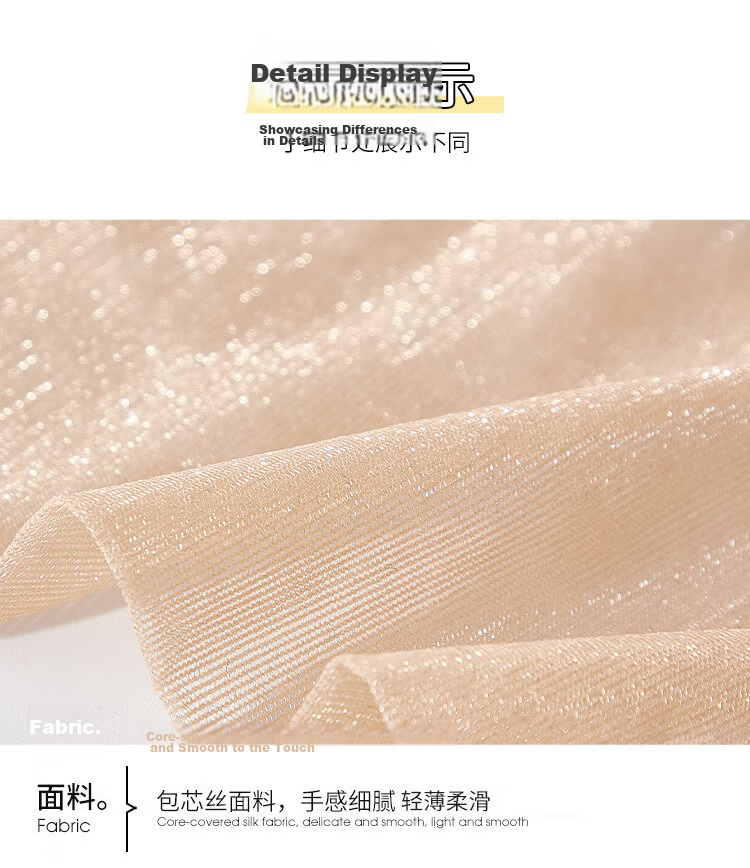 LangSha Pearl Sheer Stockings Women Ultra-thin Sexy Black Silk Lingerie Pure Desire Slightly Shiny Nude Pantyhose White 3-Pack 15