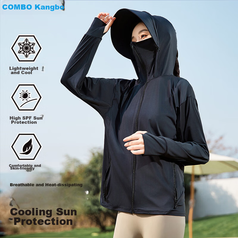 Combo Women's UV Protection Sun Shirt Summer New Cool Breathable High SPF Outdoor Sun Jacket Skin Coat