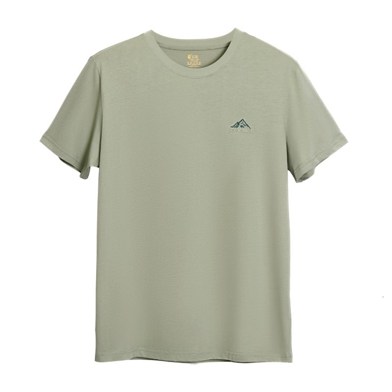 Hongdou 10A Antibacterial Mite-Resistant Sweat-Absorbing Sun-Protective Men's Short Sleeve Breathable Crew Neck Embroidered T-Shirt