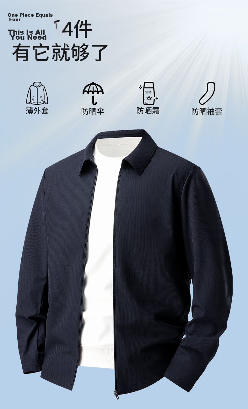 FIRS 【UPF50+】 Ice Silk Lightweight Sun Protection Jacket for Men Spring Summer Business Casual Sunproof Executive Blazer 5