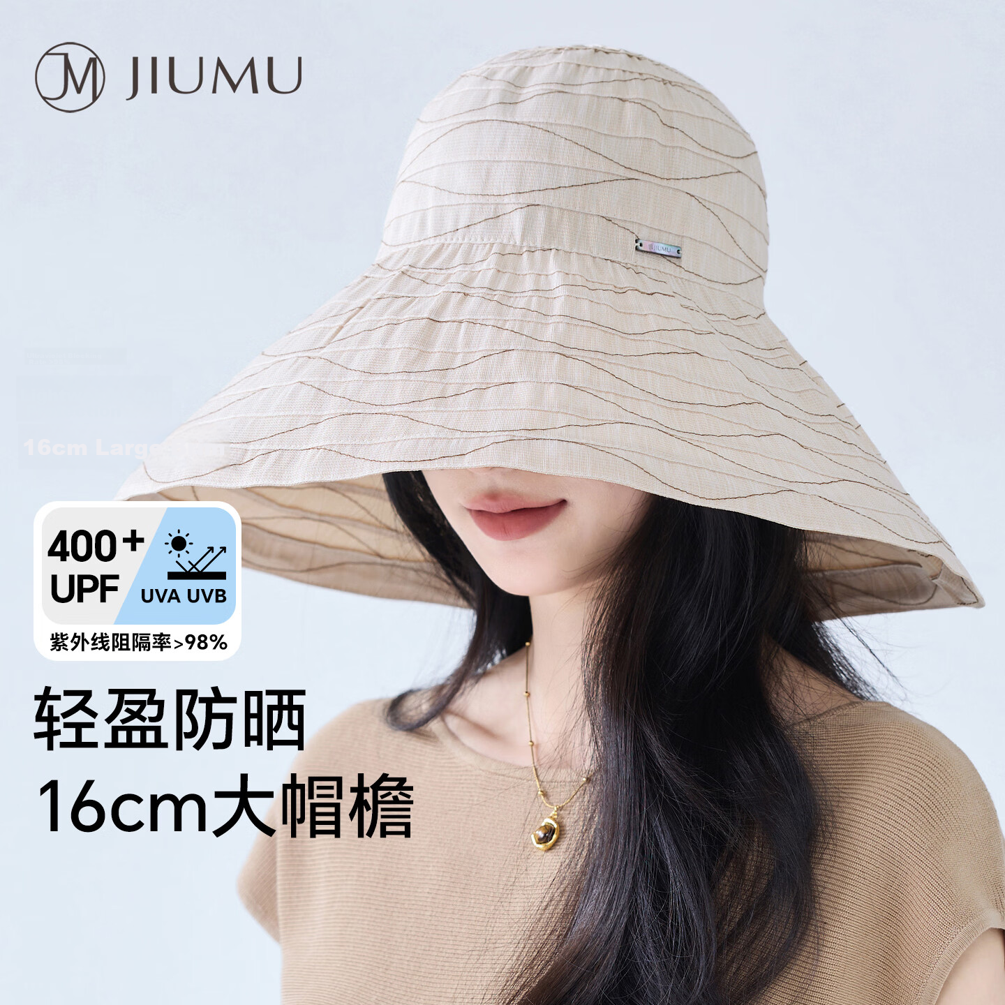 JIUMU Women's Sun Protection Hat UV Protection Outdoor Summer Bucket Hat Face Covering