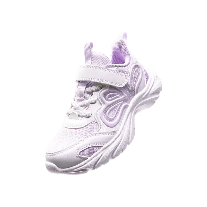 361° Children's Shoes, Girls' Casual Shoes, Autumn 2025 Lightweight Soft Elastic Wear-Resistant Kids' Sneakers, Purple, Size 31