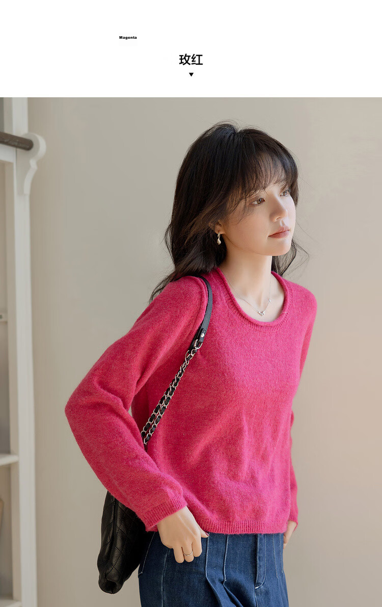 MT Commuter Essential Autumn Simple Style Wool Blend Knit Sweater Women's Top 7
