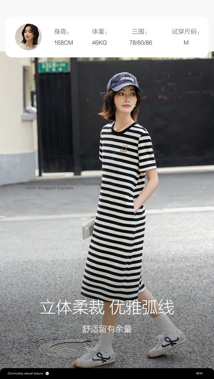 Demana Fresh Cloud Cotton Summer Round Neck Smile Bead Embroidery Short Sleeve Straight Loose Dress for Women Premium Feel 12