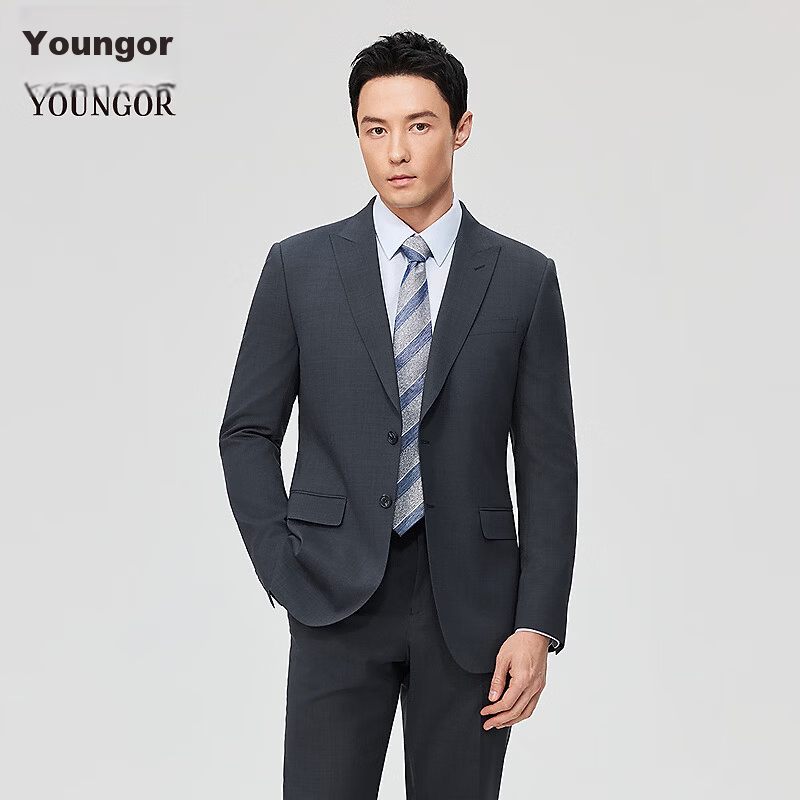 YOUNGOR Men's Spring Summer 2026 Dark Blue Suit Jacket VOTN210239FJY 170/96A