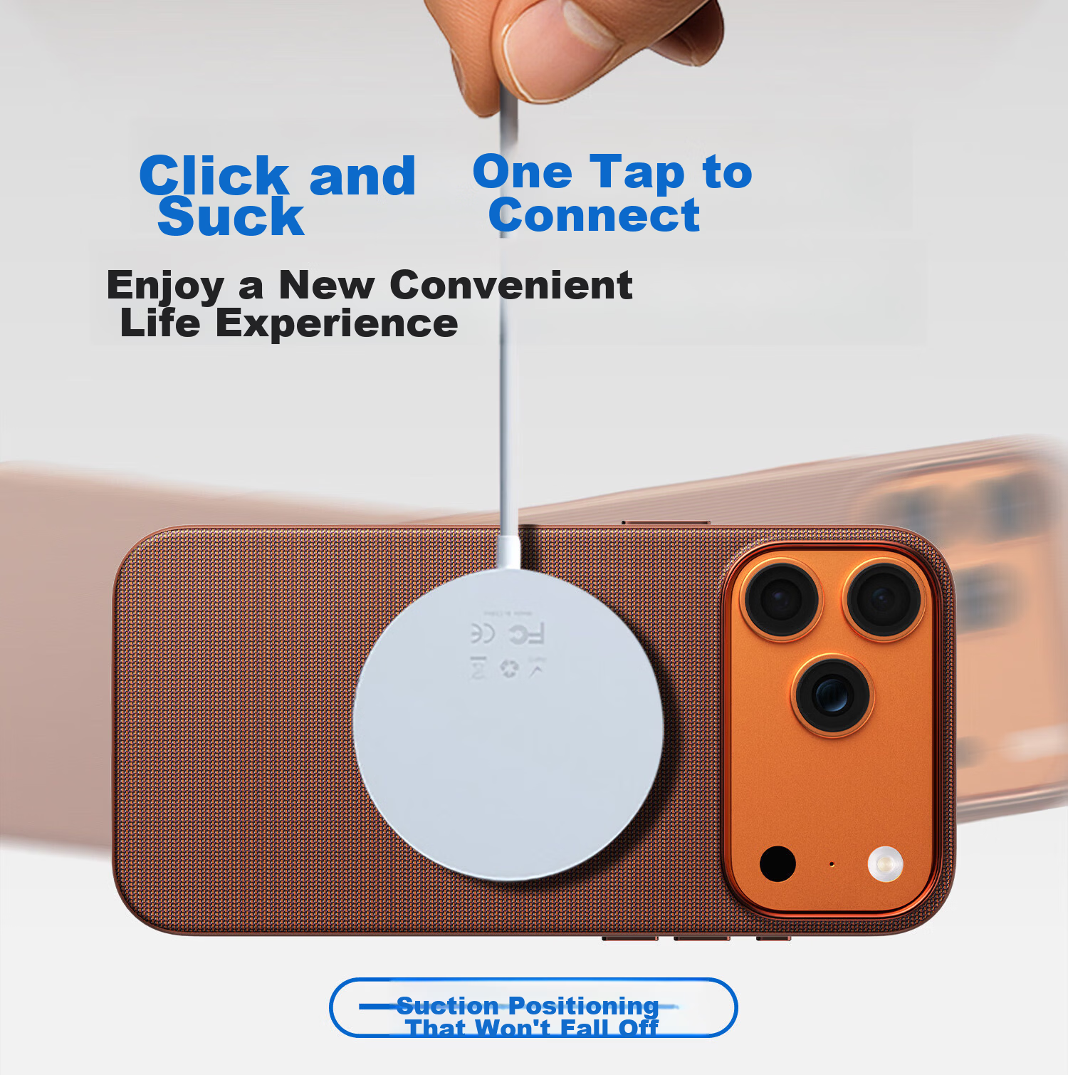 ESCASE Magnetic Full-Coverage Tech Fabric MagSafe Shockproof Protective Case for iPhone 17, Business Brown 10