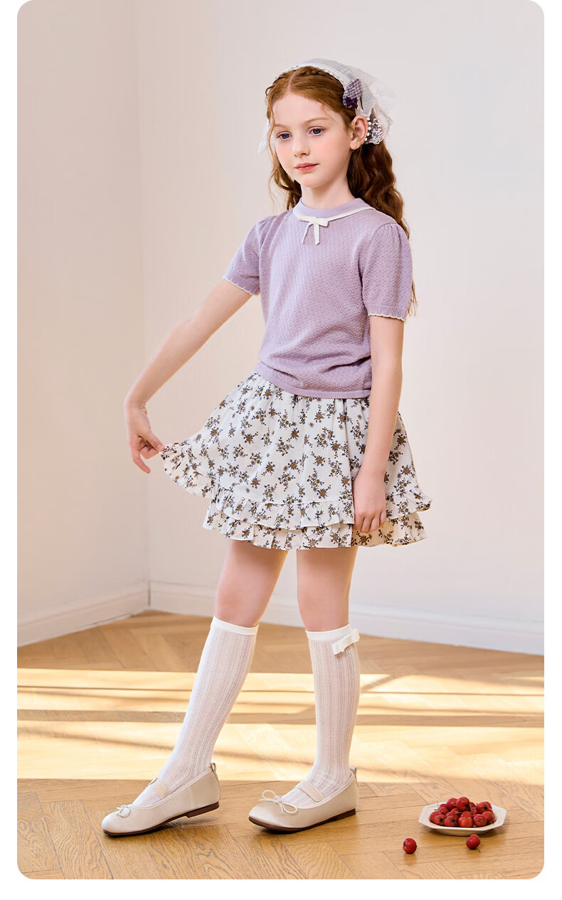 Nido Bear Children's Long Tube Lace Socks Summer Thin Cotton Girls Princess Lace Calf Mesh Mid-Tube Socks 23