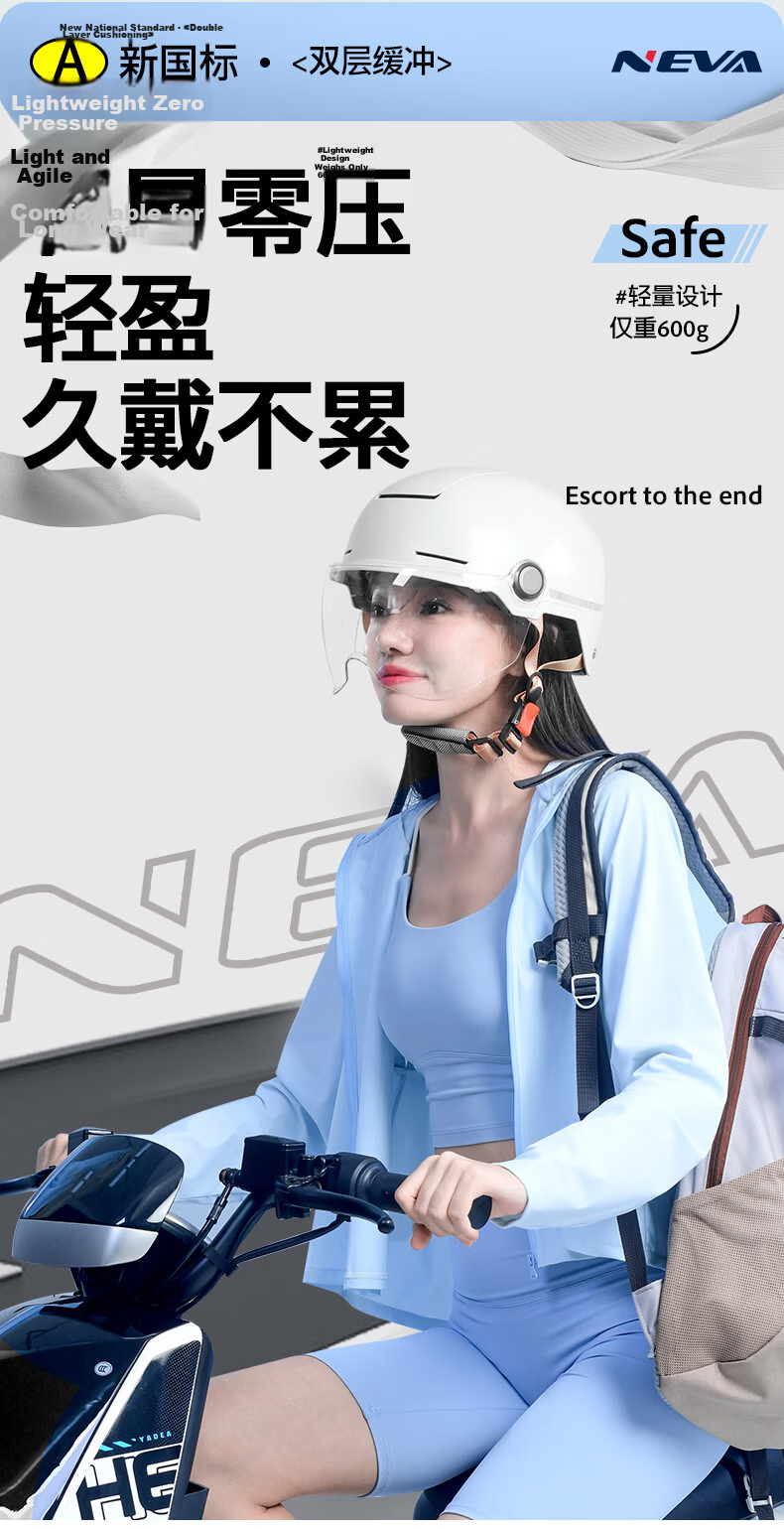 NEVA New National Standard 3C Certified Class A Helmet Electric Motorcycle Unisex Summer Comfortable Lightweight Electric Scooter Half Helmet Safety Cap Deep Space Gray with Transparent Short Visor 4