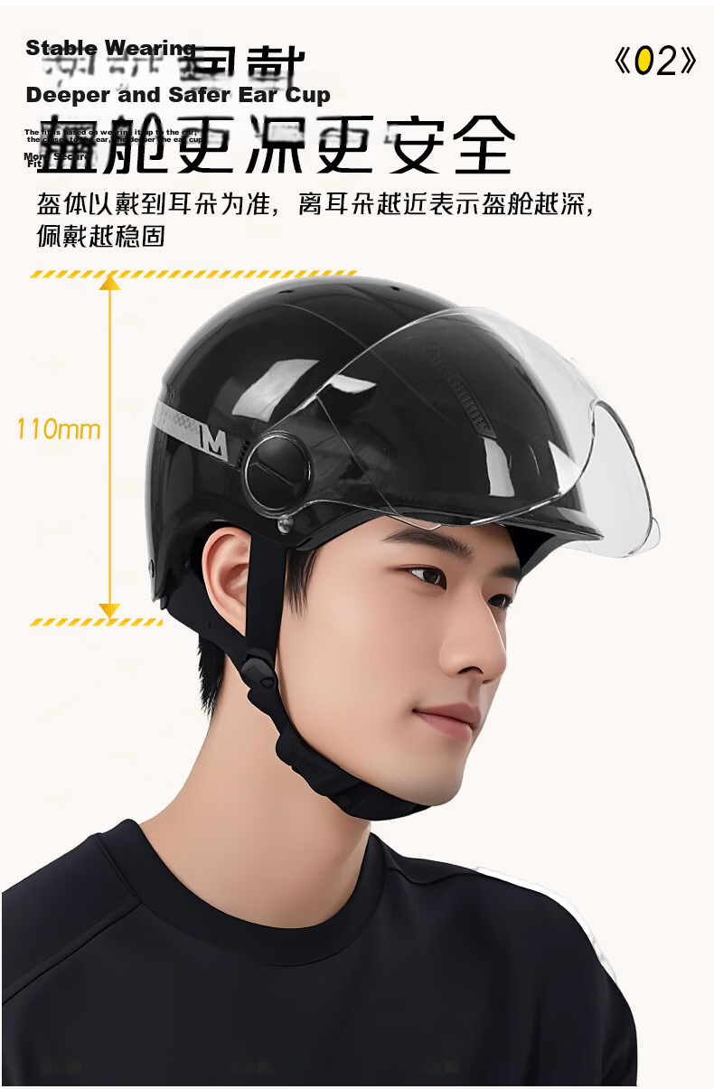 MYARMOR Helmet Electric Vehicle New National Standard 3C Certified Class A Motorcycle Summer Half Helmet Unisex Lightweight Breathable Electric Bike Safety Helmet Khaki White Short Visor (One Size) 54 6