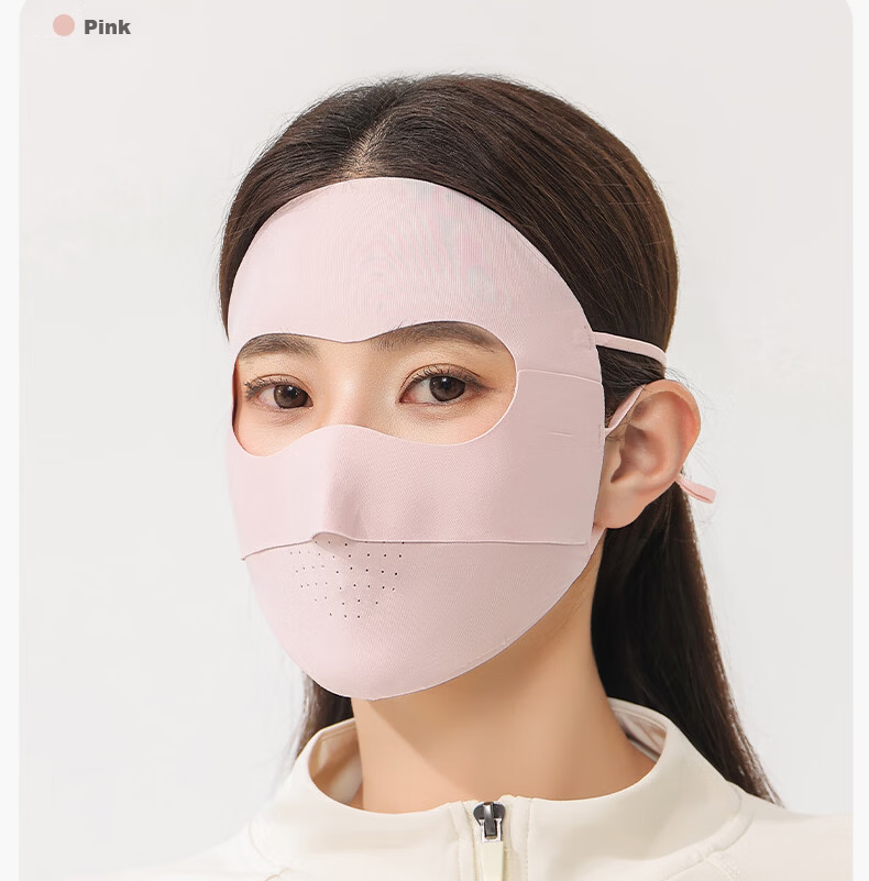 Romon Sunscreen Face Mask Women's Full Face UV Protection Breathable Cycling Ear-Hook Ice Silk Mask Veil for Men 11