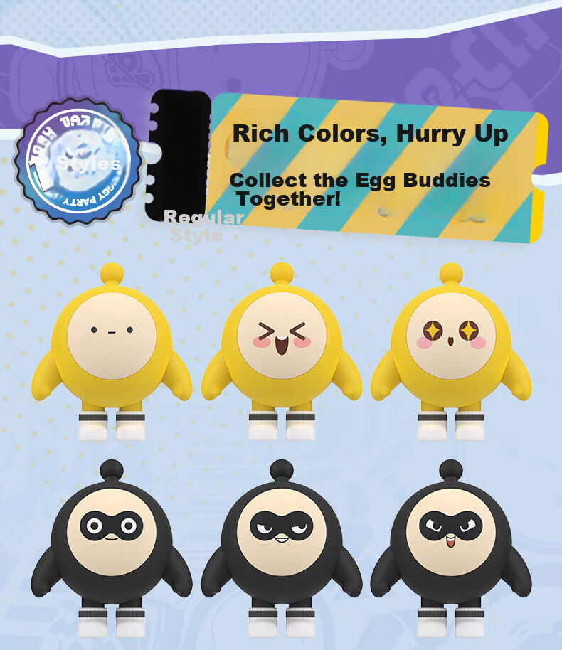 Kayou Egg Party Blind Box Rubber Doll Figurine Card Dress-Up Toy for Boys And Girls, Children's Birthday Gift 5