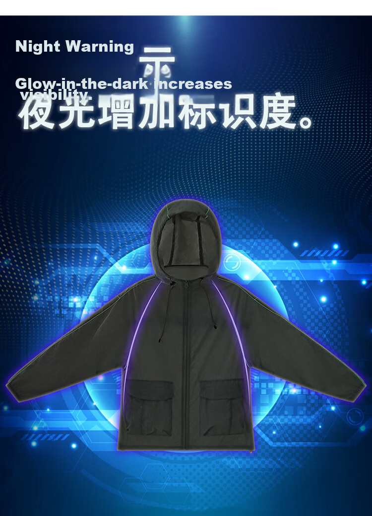 MULINSEN Men's Summer Cooling Hooded Sun Protection Jacket Anti-Mosquito Skin Coat with Reflective Strips Outdoor Coat Far Mountain Gray S 6