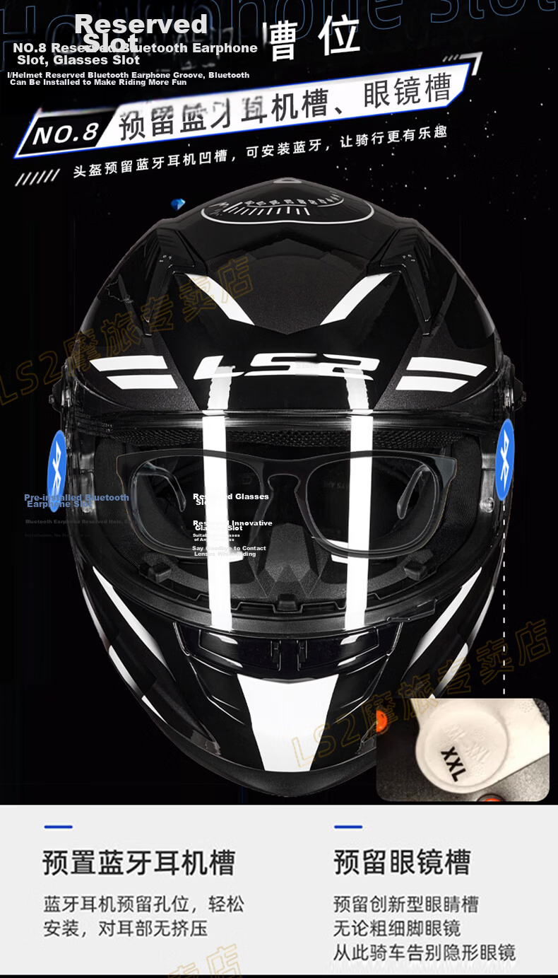 LS2 Motorcycle Helmet Full Face FF300 Matte Black Large Spoiler Summer All Season L 11