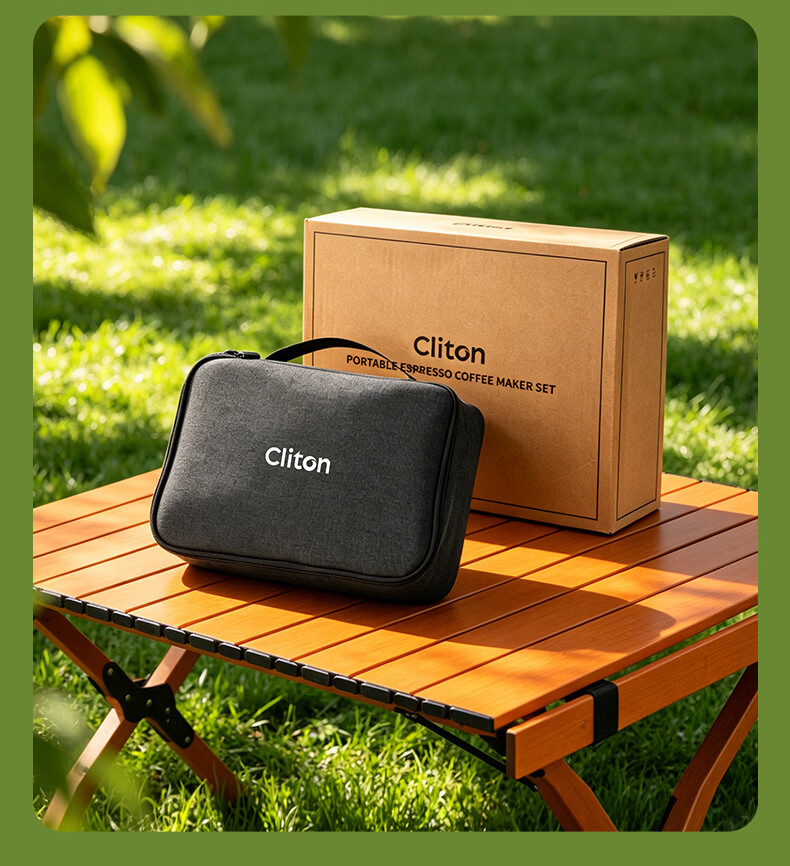CLITON Portable Handheld Espresso Coffee Maker with Tamper, Powder Distributor, Stand, and Outdoor Camping Storage Set 31
