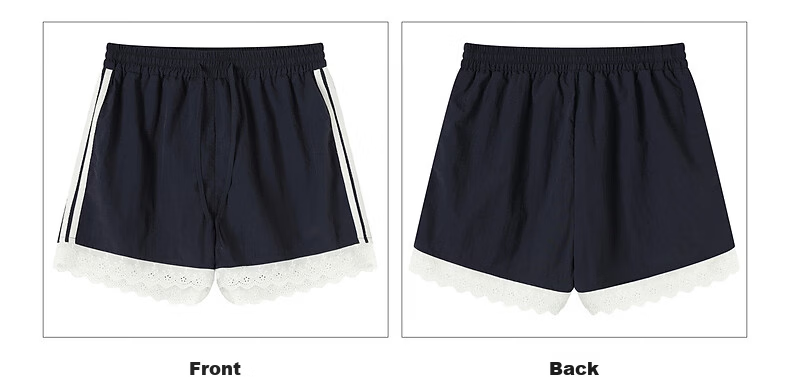 TonLion 2026 Summer New Casual Women's Shorts with Lace Patchwork, Fashionable and High-End Relaxed Style 15