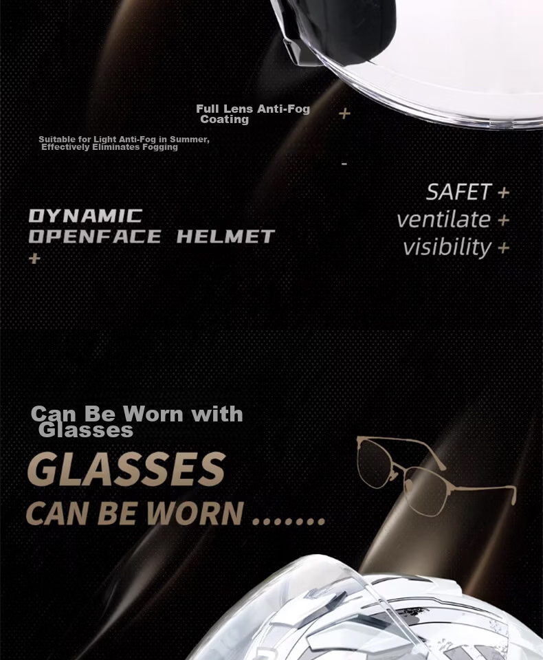 RSV Motorcycle Helmet 3/4 Open Face Electric Vehicle 3C Certified Half Helmet Unisex Four Seasons Safety Cap L 17