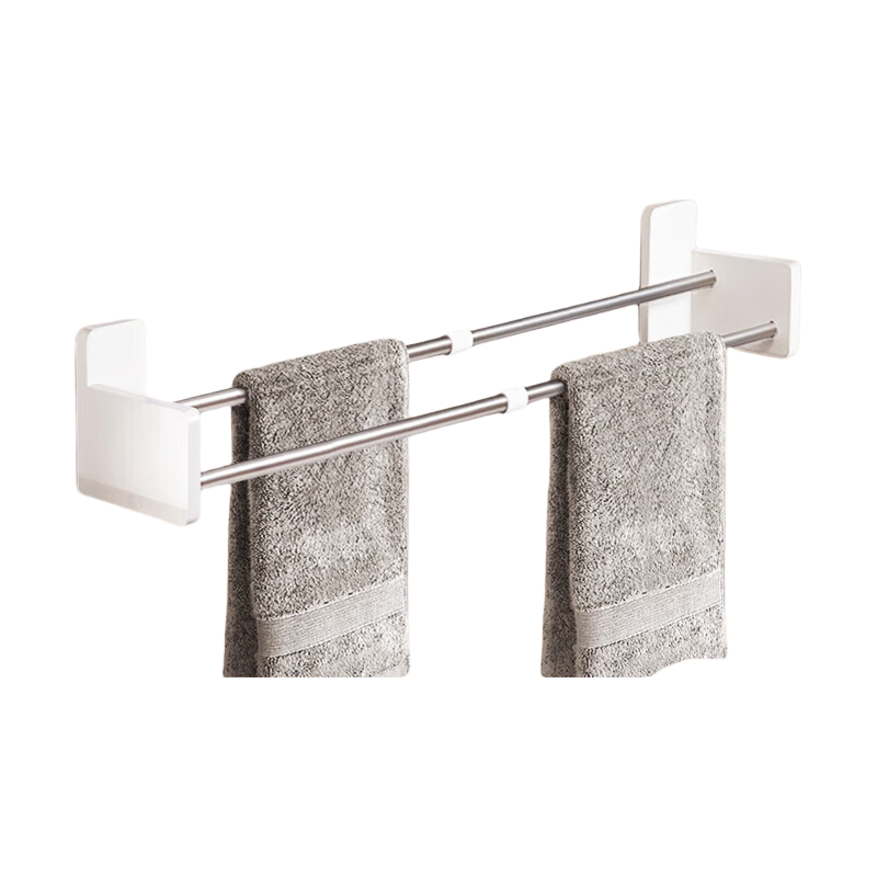 3M Double-Layer Towel Rack, No Drilling Required, Bathroom Storage Shelf, Washroom Toilet Free-Adhesive Bath Towel Hanger, Bathroom Accessories