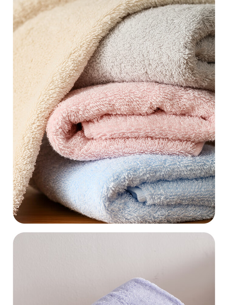 UCHINO Soft Cotton Cloud Towels, 3-Pack, Pure Cotton for Home Use And Children's Face Washing And Hot Compress (Blue + Gray + Purple) 15
