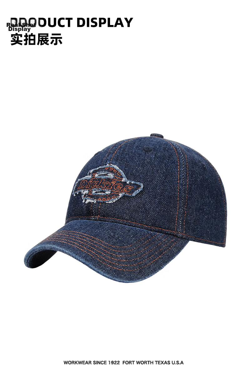 Dickies Distressed Vintage Baseball Cap Unisex Couple Sun Protection Deep Fit Duckbill Hat Light Blue 23