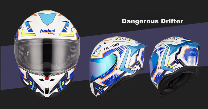 Tanked Racing Motorcycle Full Face Helmet Unisex 3C Certified Electric Vehicle Safety Helmet 153 White 4XL Extra Large Size 14