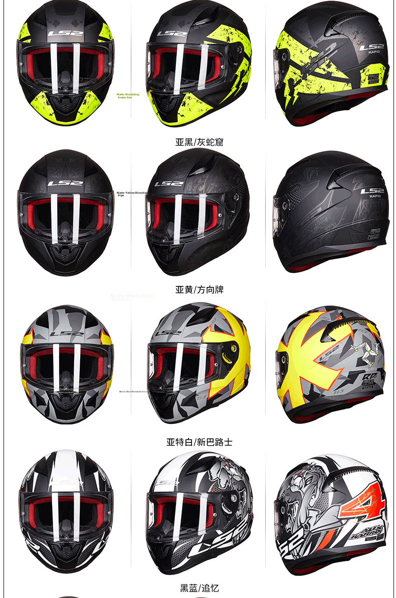 LS2 Motorcycle Helmet Racing Full Face FF353 Pure White 3XL 12