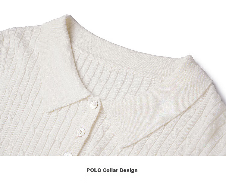 Olrain Oureier Twisted Flower Polo Collar Vintage Commuter Knit Pullover Women's Summer Simple Top Pink S 32