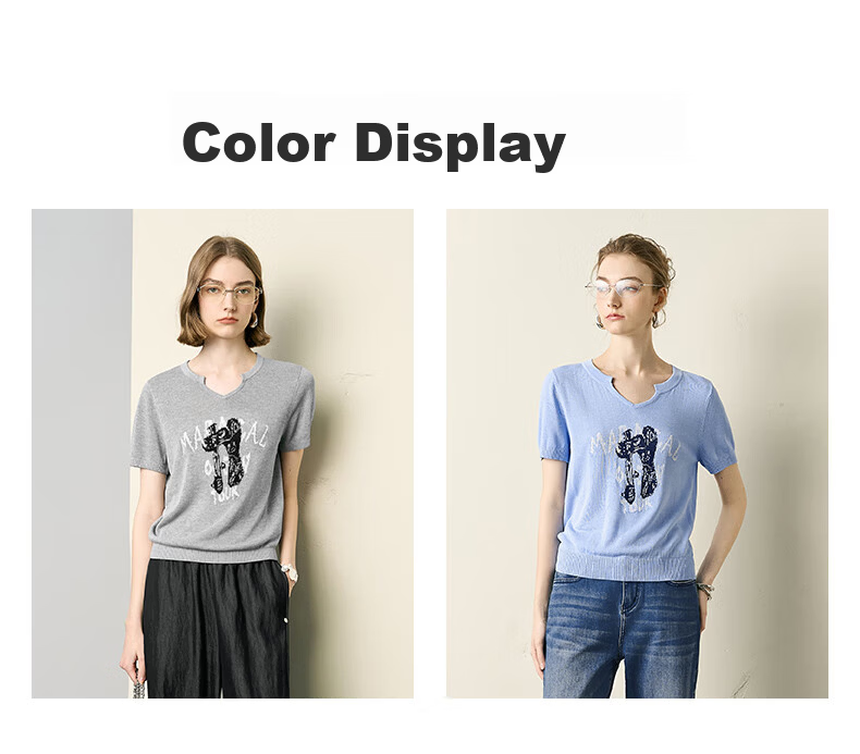 YANYEE Premium Gray Short Sleeve Knit Top for Women 2025 Summer Slim Fit Lightweight Commuter Blouse Gray 2XL 8
