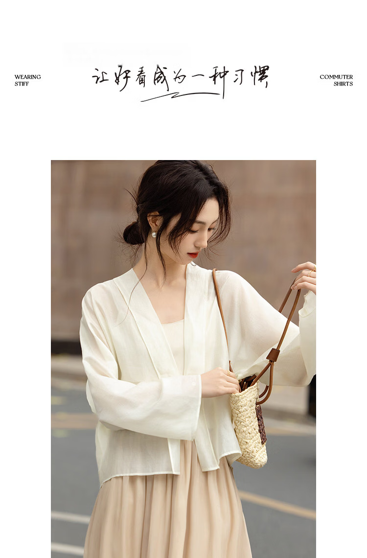 Demana [Refreshing Lyocell] Summer National Style New Chinese V-Neck Frog Button Loose Air-Conditioning Shirt Jacket for Women Premium Feel 7