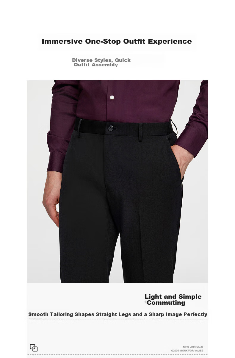 G2000 Soft Touch Four-Season Men's Business Commuter Dress Pants 3