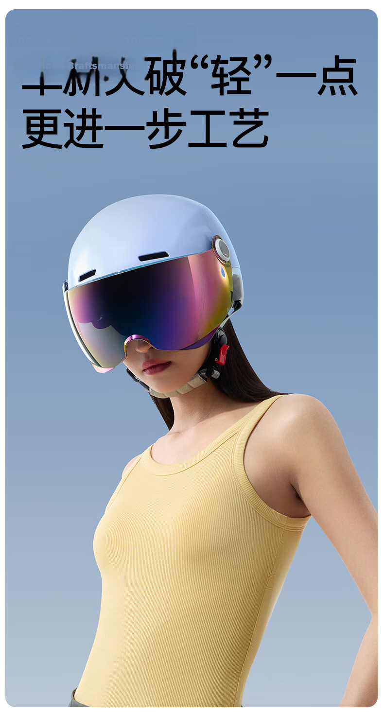 NEVA Helmet Electric Vehicle 3C Certified New National Standard Class A Motorcycle Electric Bike Half Helmet Unisex Summer Lightweight Safety Cap Ultra-Light Integrated Molded 7