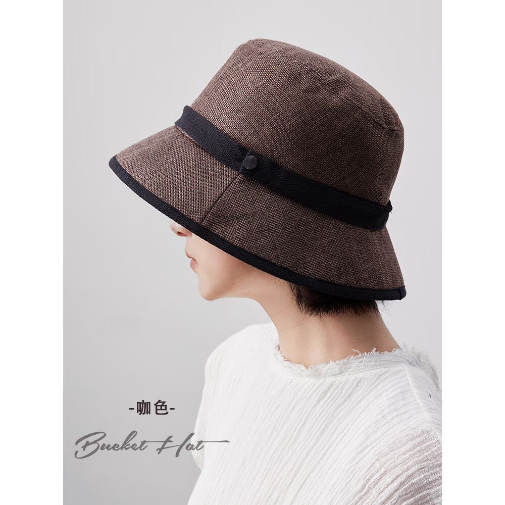 Lagur Japanese Linen Feel UPF100+ Sun Protection Breathable Summer Sun Hat Fisherman Hat New Coffee Color