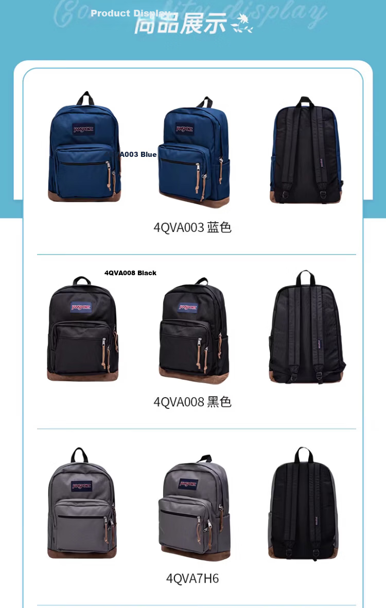 JANSPORT Jasper Backpack Women Laptop Bag Men College Student Schoolbag Twilight Vintage Leather 4QVA7S1 11