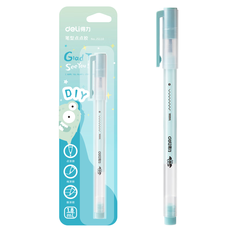 Deli High-Quality Dot Glue Pen Liquid Adhesive Student Stationery DIY Craft Scrapbooking School Essential Blue 1pc/Pack