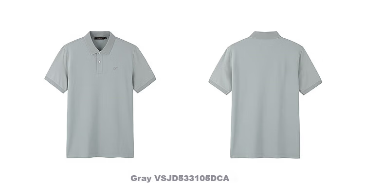 Youngor Cool Feeling Spring Summer New Men's Short Sleeve Casual Solid Color Polo Shirt Gray VSJD533105DCA M 22