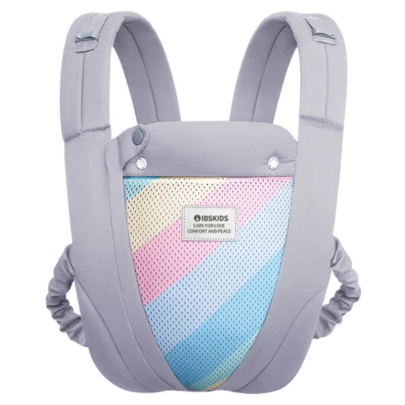 Aibaoshi Baby Carrier, Newborn Back Wrap, Front-Carrying And Back-Carrying Style, Multifunctional Baby Carrying Device for Outings, Qinglan Gray M413