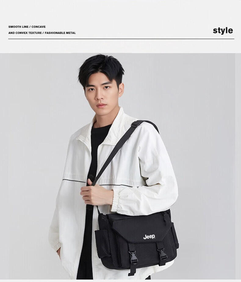 JEEP Lightweight Crossbody Bag Unisex Commuter Casual Shoulder Bag for Phone iPad Outdoor Sports Cycling Small Large Capacity Bag 8