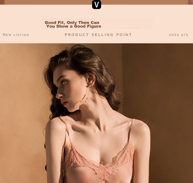 BONAS Premium Pure Style Ice Silk Women's Nightdress Imitation Silk Sexy Camisole Sleepwear Gift Box Packaging for Girlfriend 5