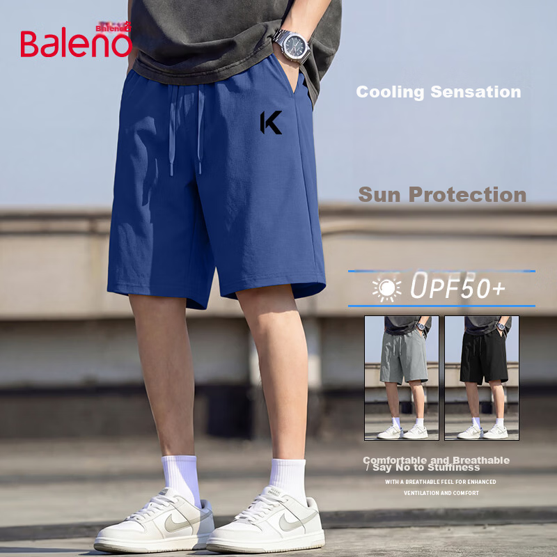 Baleno Men's Summer Cool Skin-Friendly Comfortable Casual Shorts Trendy American Style Sports Fitness Sun Protection Five-Point Pants 21