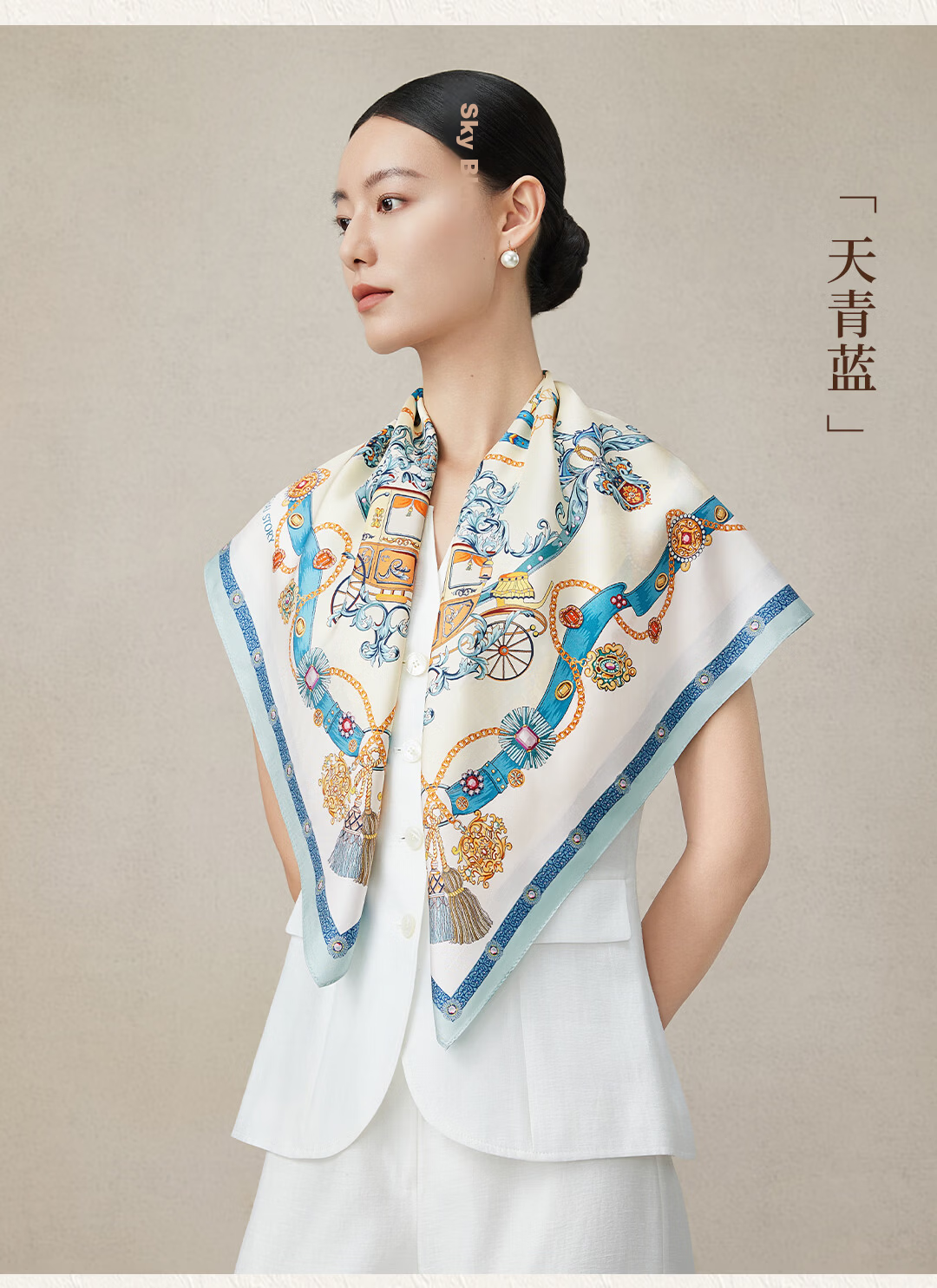 Shanghai Story Spring New 100% Mulberry Silk Printed Square Scarf Chinese Style Women's Silk Scarf Gift Box for Girlfriend 6