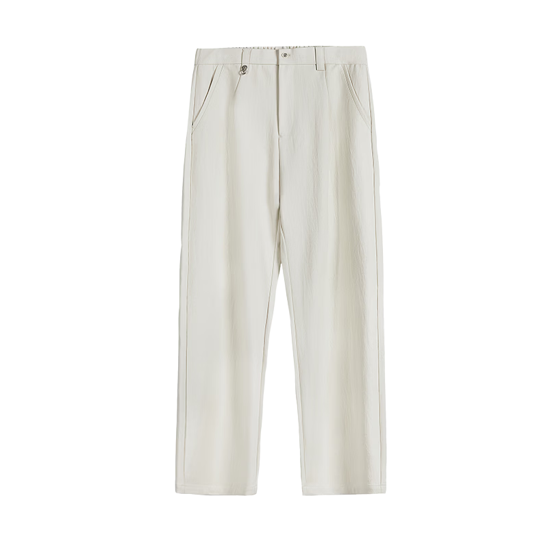 HAUT TON Lyocell Faux Linen Slightly Wrinkled Straight-Leg Pants for Men, 2026 Summer New Style Commuter Straight Casual Long Trousers 5159
