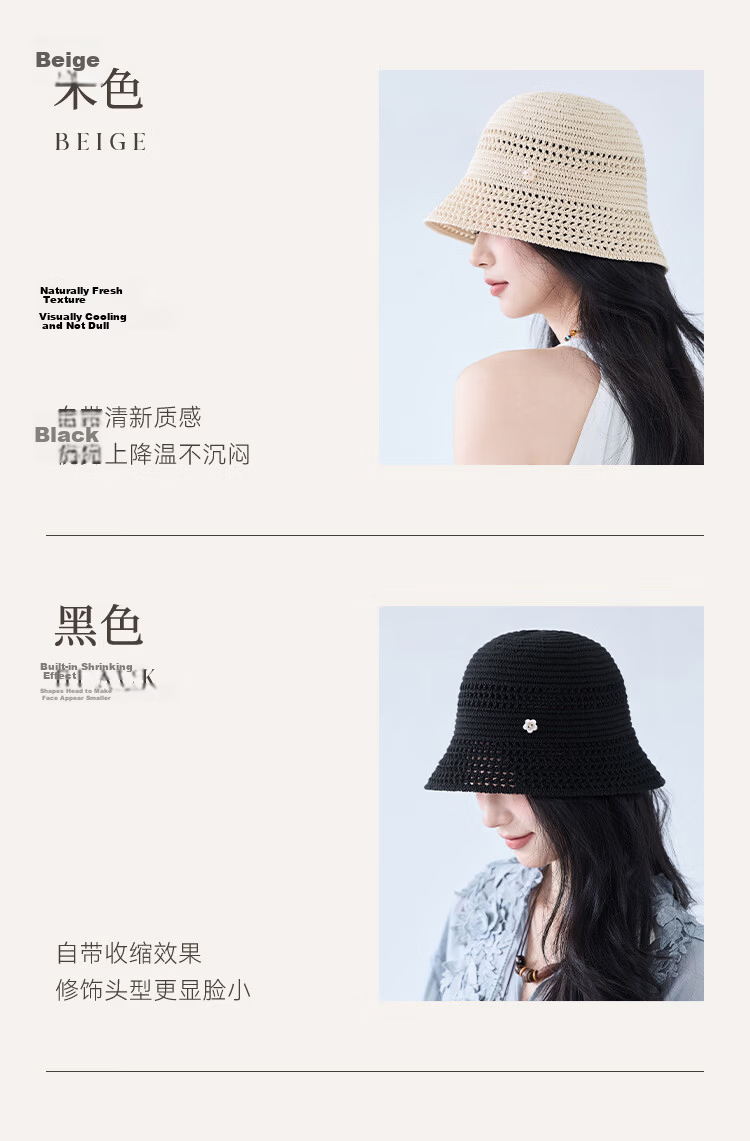 JIUMU Women's Linen Sun Hat Sunshade Fisherman Hat Cotton Cool Hat Summer Outdoor Face Covering Beach Vacation Hat 7