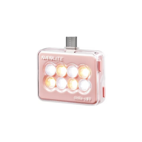NANLITE Cookie LED Mini Portable Dual-Sided Adjustable Brightness Square Phone Fill Light Coral Pink