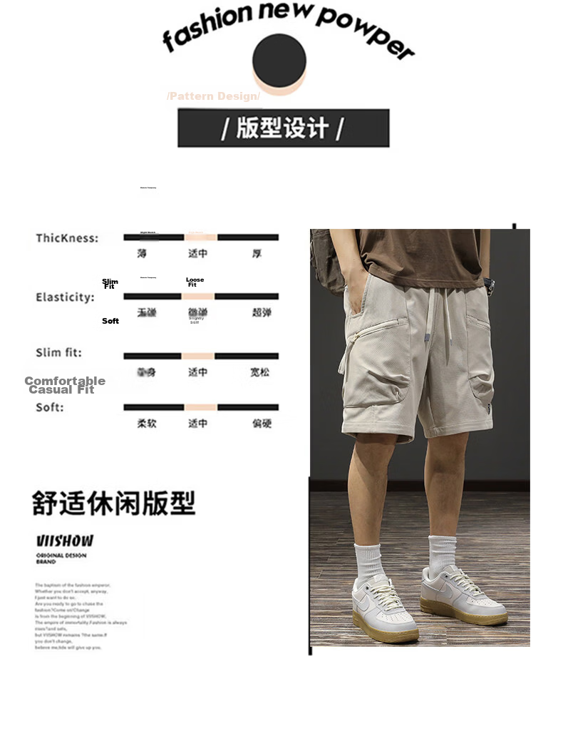 PLAYBOY Summer Lightweight Cooling Cargo Shorts Men New Ins Sports Casual Mid-Length Loose Trendy Brand 2026 Five-Point Shorts 5